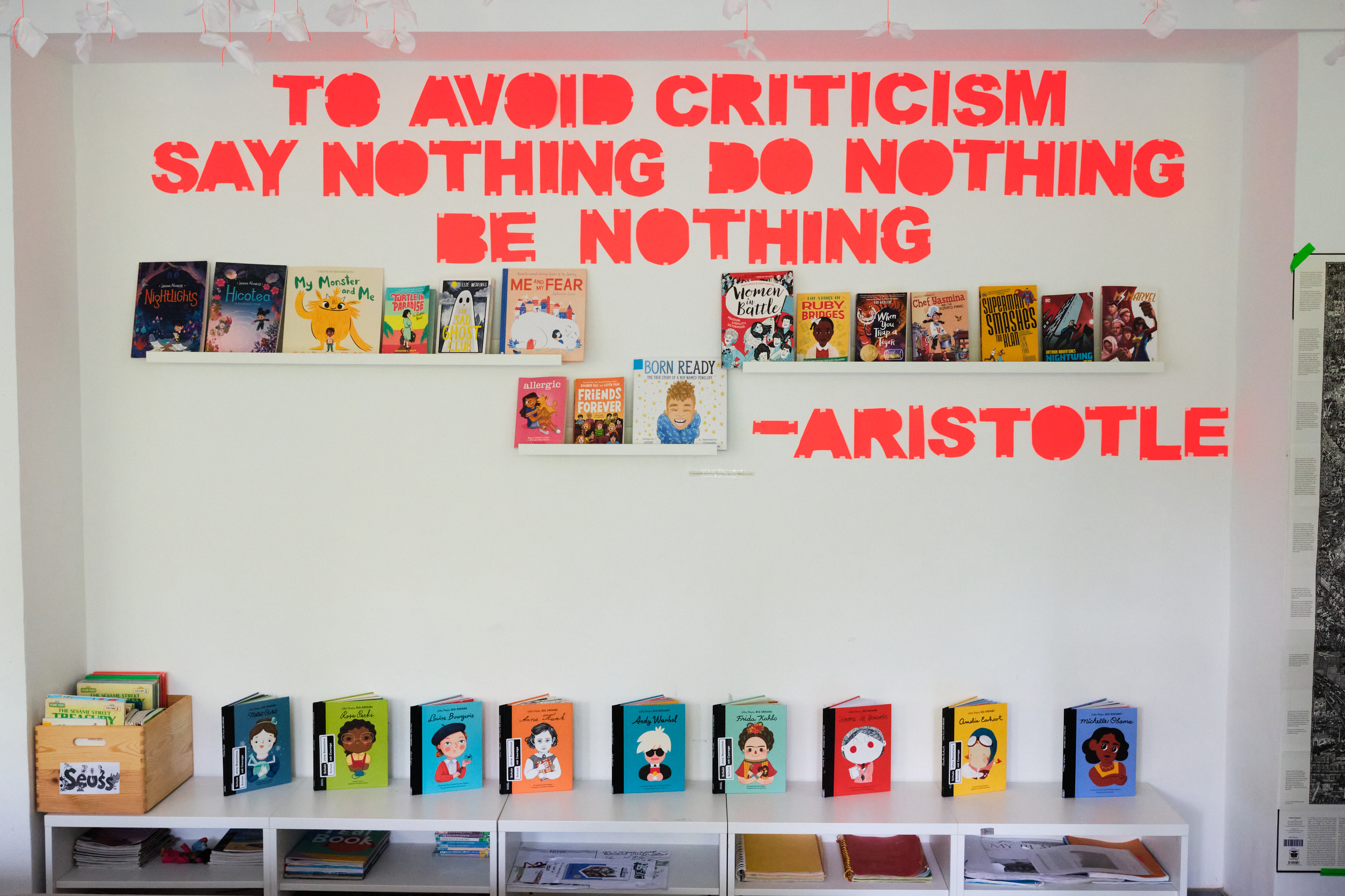 Cutout lettering for Book Week. A quote from Aristotle